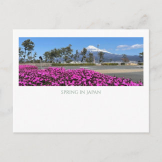Postal Modern Vintage Mt Fuji Japan Spring Pink Shibazaku