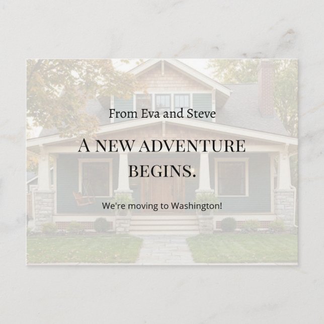 Postal Modern We Have Moved New Home Postcard (Anverso)