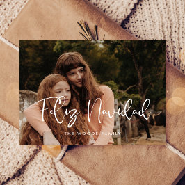 Postal Modern whimsical Feliz Navidad Christmas photo