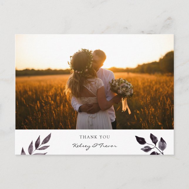 Postal Moderna acuarela Foto Gracias Postcard (Anverso)