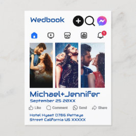 Postal Moderna Boda de código QR de foto temática en medi