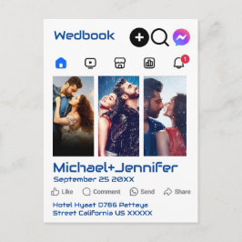 Postal Moderna Boda de código QR de foto temática en medi