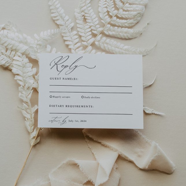 Postal Moderna boda Minimalista RSVP (Subido por el creador)