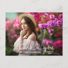 Postal Moderna caligrafía Graduación cardiaca gracias