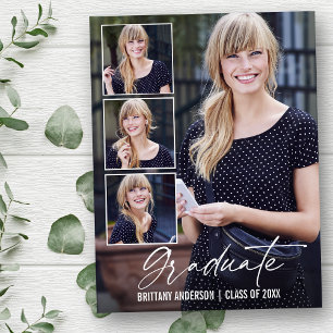 Postal Moderna caligrafía Tinta 4 Graduación fotográfica