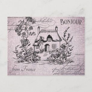 Postal Moderna casa de campo francesa vintage