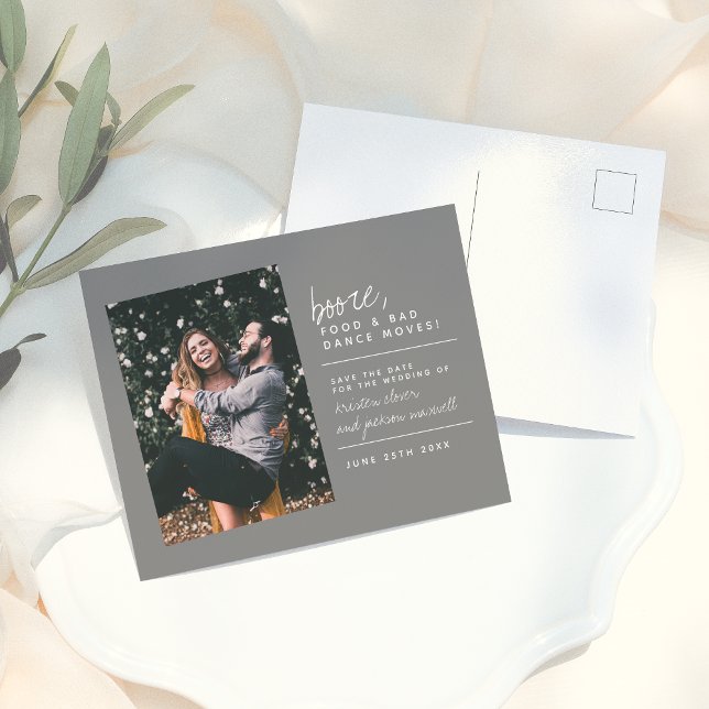 Postal Moderna Comida Booze y mala danza mudanzas Ahorra  (Subido por el creador)