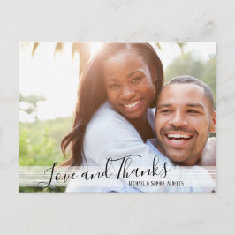 Postal moderna de amor y agradecimiento en blanco 