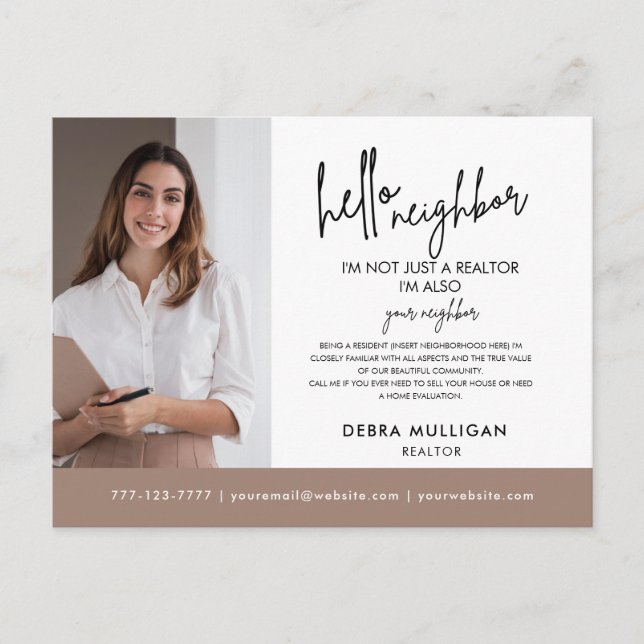 Postal moderna de Real Estate Broker (Anverso)