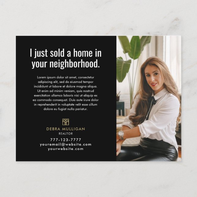 Postal moderna de Real Estate Broker - ACABA DE VE (Reverso)