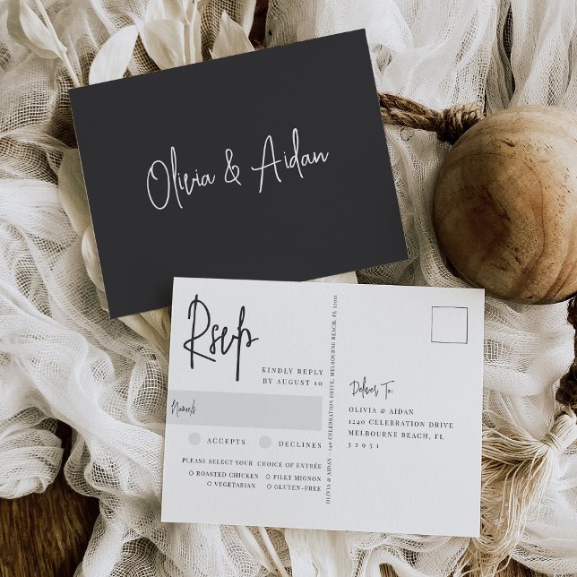 Postal Moderna elección de comida para Bodas blancos y ne (Subido por el creador)