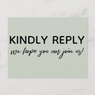 Postal Moderna escritura a mano en color Sage Green RSVP