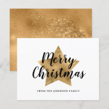 Moderna Estrella de Oro Feliz Navidad