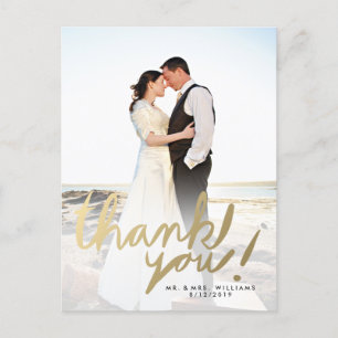 Postal Moderna Faux Gold Photo You Postcard