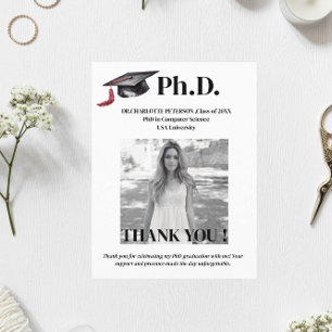 Postal Moderna fiesta de graduación de doctorado gracias