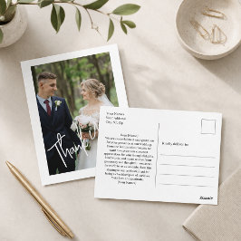 Postal Moderna foto de boda de agradecimiento