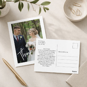 Postal Moderna foto de boda de agradecimiento