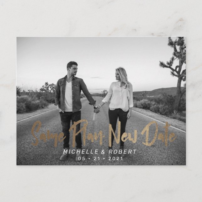 Postal moderna foto de escritura en negrita cambiar la fe (Anverso)