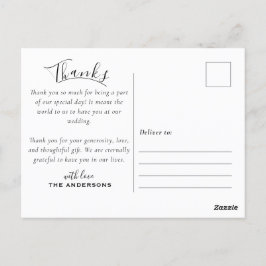 Postal Moderna foto Personalizado Boda blanco y negro Gra