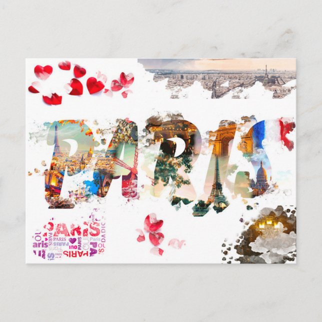 Postal Moderna Francia París je t'aime Eiffel Viaje (Anverso)