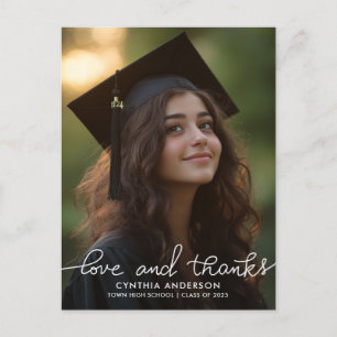 Postal Moderna Graduación Amor Y Gracias Foto Escrita