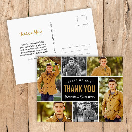 Postal Moderna graduación de 6 Collages de fotos Gracias