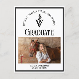 Postal Moderna graduación de fotografía de la escuela vet