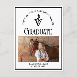 Postal Moderna graduación de fotografía de la escuela vet