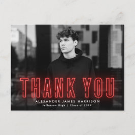 Postal Moderna graduación de fotos de neones rojos gracia