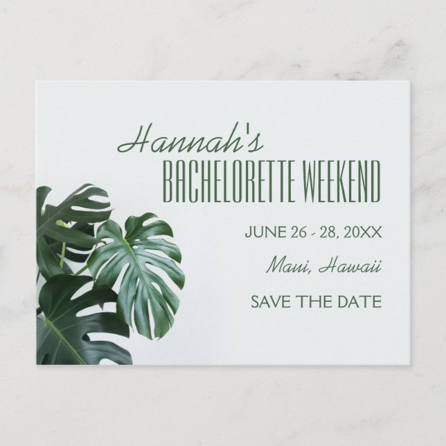 Postal Moderna Monstera Bachelorette Weekend (Anverso)