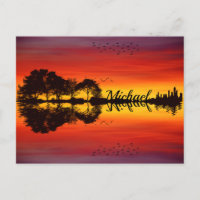 Moderna Naranja Sunset Guitarist Name Watercolor