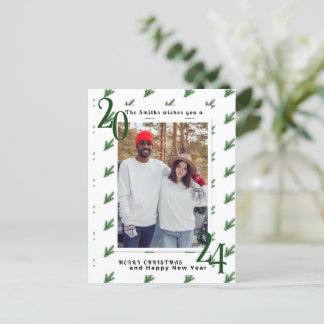 Postal Moderna pareja de Navidades simples Postcard