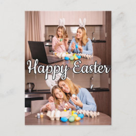 Postal Moderna Pascua Familiar Personalizada con 2 Fotos