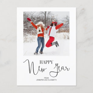 Postal moderna simple de la foto de la Feliz Año