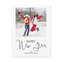 Postal moderna simple de la foto de la Feliz Año