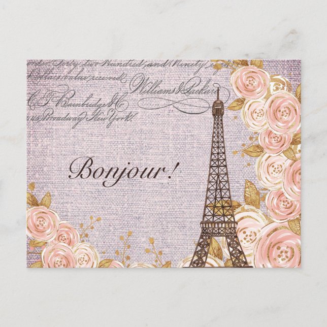 Postal Moderna Torre Eiffel Francia (Anverso)