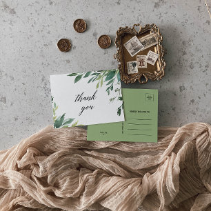 Postal Moderna vegetación Foliage Botánico Gracias