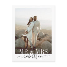 Moderna y elegante Boda de Moda Gracias Postcard