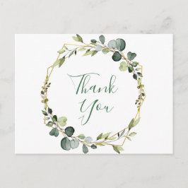 Postal Moderna y elegante Eucalyptus Wreath Frame Gracias