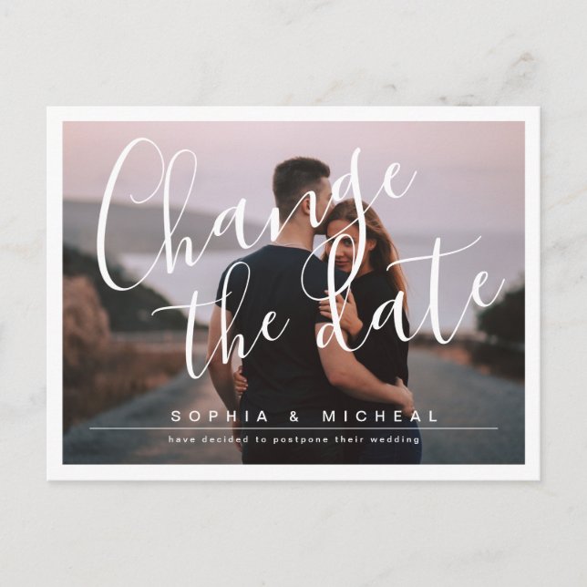 Postal Moderna y elegante foto de guión pospuesta (Anverso)