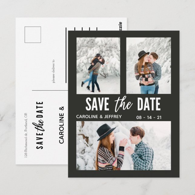 Postal moderna y elegante foto multifunción guardar la po (Anverso / Reverso)