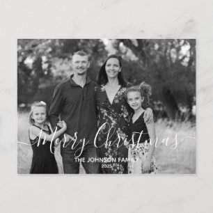 Postal Moderna y elegante Navidad sencilla con foto