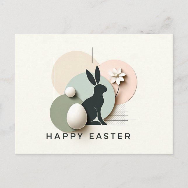 postal moderna y minimalista de Pascua (Anverso)