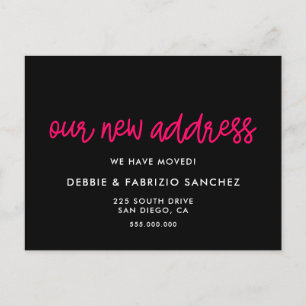 Postal Moderna y sencilla Nuestra nueva dirección