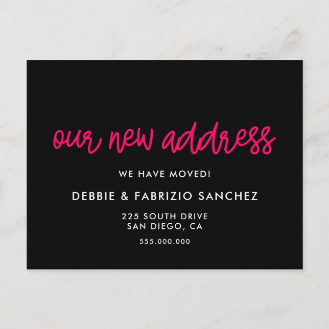 Postal Moderna y sencilla Nuestra nueva dirección (Anverso)
