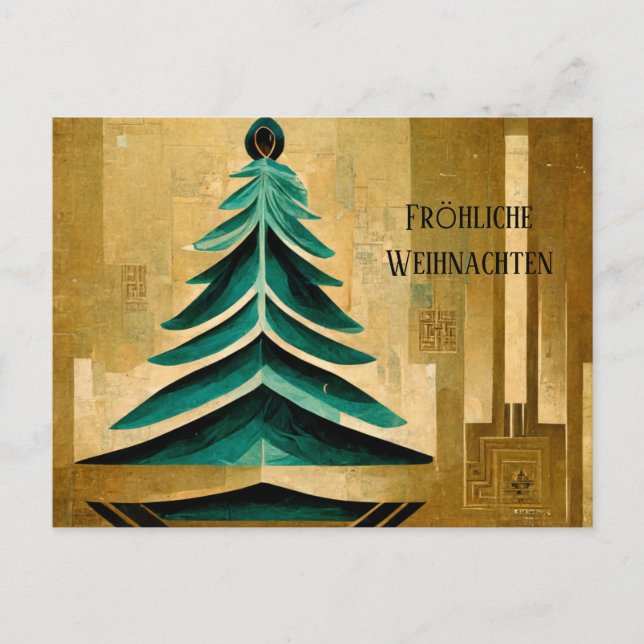 Postal Moderne Art Deco Fröhliche Weihnachten Karte (Anverso)