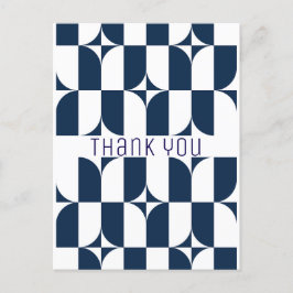 Postal Modernidad azul y blanco de mediados de siglo