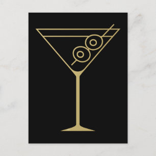 Postal Modernidad de mediados de siglo Martini de oro 2 a