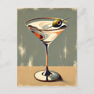 Postal Modernismo de mediados de siglo Pintura de Martini