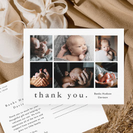 Postal Moderno 6 Collages de fotos Baby Gracias